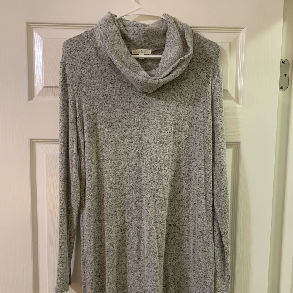 Cowl neck sweater minidress